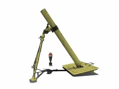 WW1 Mortar Free low-poly 3D model