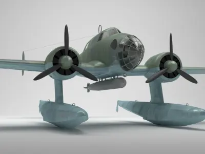 RWD-22 torpedo bomber Low Poly Low-poly 3D model