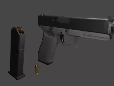 G pistol low poly  Low-poly 3D model