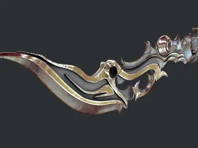 Fantasy Sword 3 3D Model Low-poly 3D model