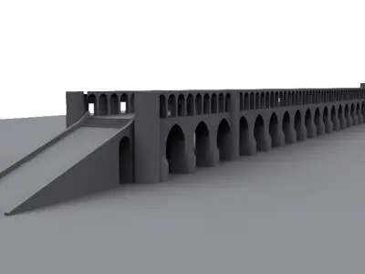 Allahverdi Khan Bridge Low-poly 3D model