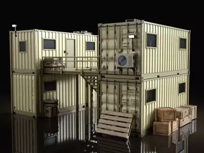 Military Container Stage Props Free 3D model