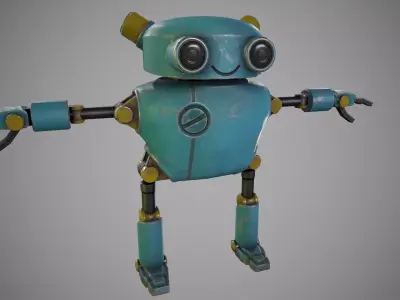 Game ready robot Low-poly 3D model