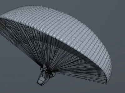 Unpowered Paraglider 3D model 2