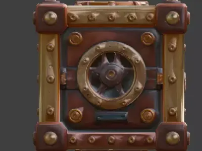 Steampunk Industrial Power Crate 3D Model Low-poly 3D model purchase