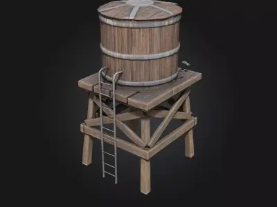 Water Tower Structure  Industrial Simplicity for Urban  3D model