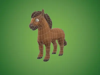 Horse Low-poly 3D model Free Free low-poly 3D model