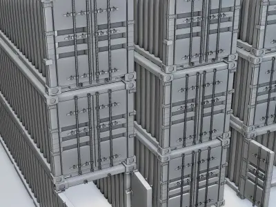 Realistic Cargo Shipping Container 3D Model  Low-poly 3D model