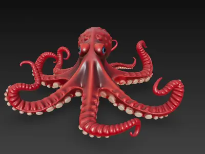 Octopus Realistic 3D Model Basic - Low Poly Realistic Low-poly 3D model