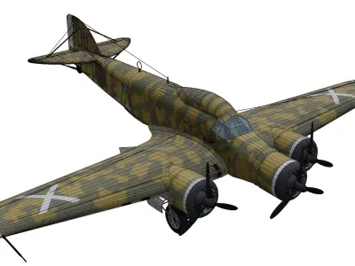 Savoia-Marchetti SM79 Sparviero Low-poly 3D model