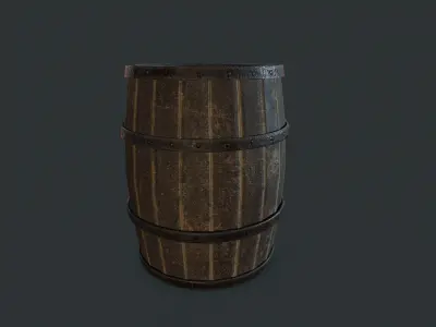 Medieval barrel Free low-poly 3D model