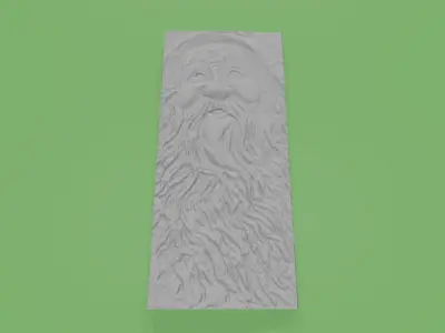 Wood Spirit Carving Old Man with Beard Wizard Wall Art 3D Model 3D print model