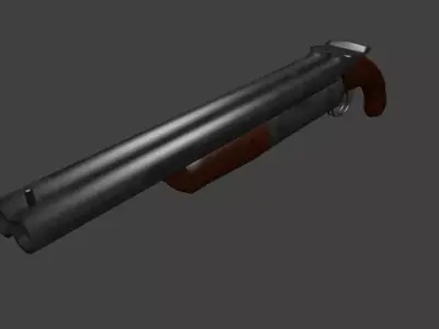 game ready double barrel shotgun Low-poly 3D model