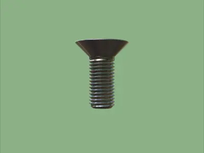 Steel Stained M6 Bolt Allen Counter Sink PBR 4K 3D model