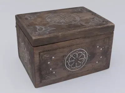 Wooden jewelry box Low-poly 3D model purchase