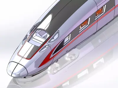 CR400AF high-speed railway train from China 3D model
