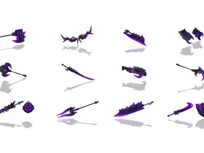 Volcano King Weapons 3D Model Pack