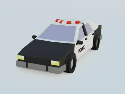 police car  - low poly Free 3D model