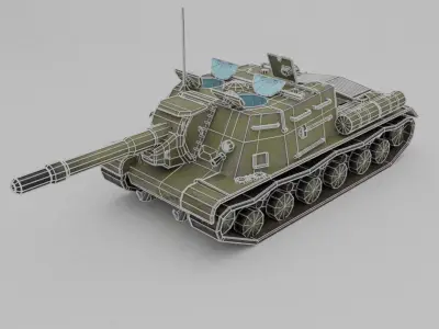 ISU-152 Heavy Assault Tank Low-poly 3D model