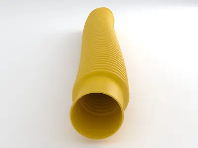 Hog Oval Corrugated Hose 01 Yellow 3D model