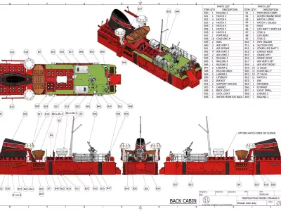 Firefighting boat Strazak 3 Part 1 of 6 group B 3D print model