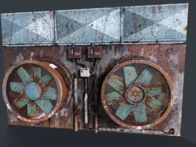 Old Industrial Ventilation Low-poly 3D model