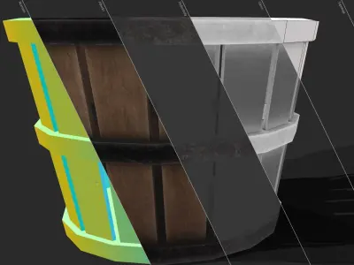 Low-poly  bucket Low-poly 3D model