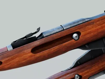 Mosin Nagant M30 Carbine Low-poly 3D model