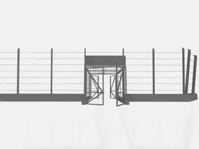 Jurassic park Worker Village gate 3D model