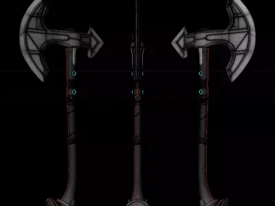 Medieval Axe 3D model 5