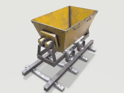Mine Wagon-1 Low-poly 3D model