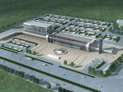 Station Building 3D model get