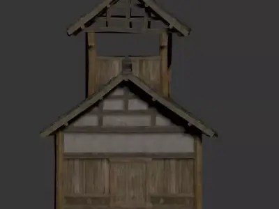 Traditional Japanese Wooden House - 3D Model Low-poly 3D model