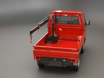 Kei Truck Mini Telescopic Crane 3D model