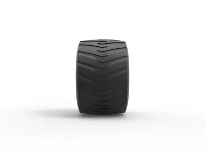 Monster Jam tire 7 Scale 1 to 25 3D print model