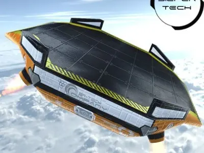 Sci-Fi Float Platform Low-poly 3D model