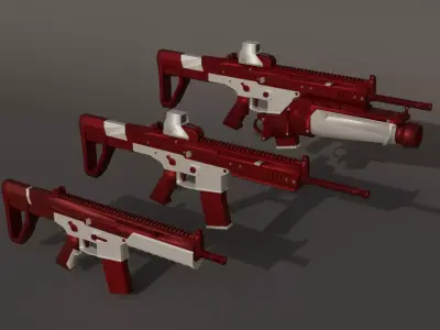 Low-poly military rifles guns 35 986 tris Low-poly 3D model