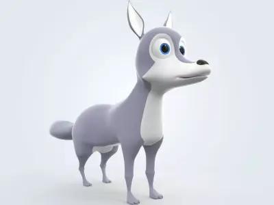 Cartoon Wolf 3D model purchase