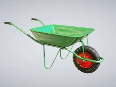 Garden wheelbarrow Low-poly 3D model