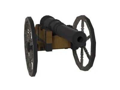 Cannon Low-poly 3D model 2