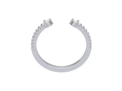 2 Stone Wedding Band 3D print model