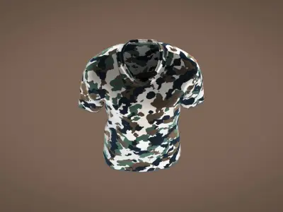 Military Outfit - T-shirt Low-poly 3D model 32