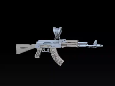 Stylized Gun v3 Pendant 3D print model