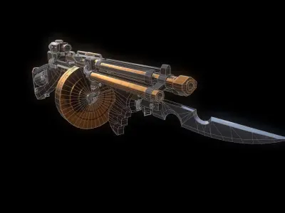 Submachine Gun Low-poly 3D model buy