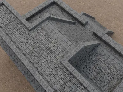 Mayan Temple Low-poly 3D model 2