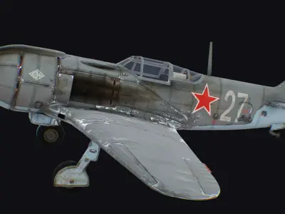 Lavochkin La-5 La-5FN Fighter Bomber Russian USSR Aircraft Low-poly 3D model