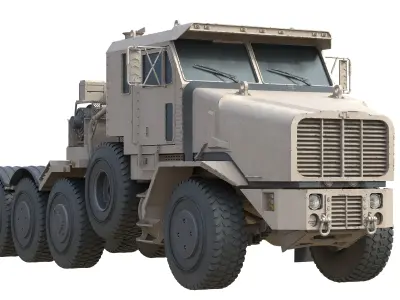 Oshkosh HET A1 Military Truck Desert  Desert Low-poly 3D model