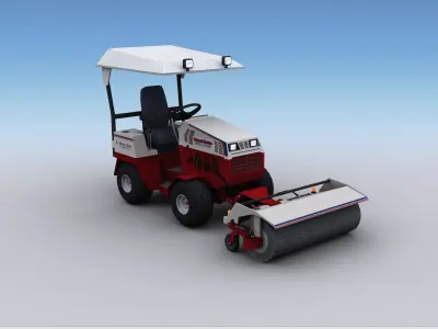 Broom Truck Lowpoly Low-poly 3D model