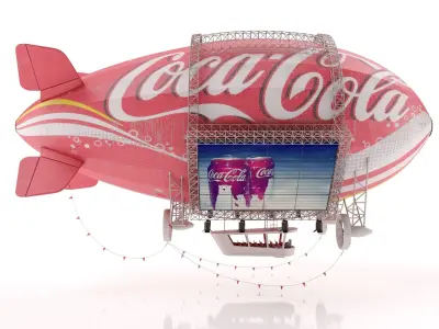 Advertising Zeppelin Coca-Cola 3D model