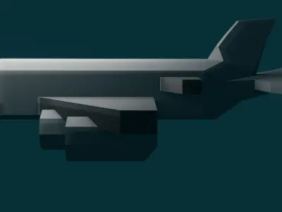 Low Mid Poly Game Ready Cartoon Style Plane Low-poly 3D model